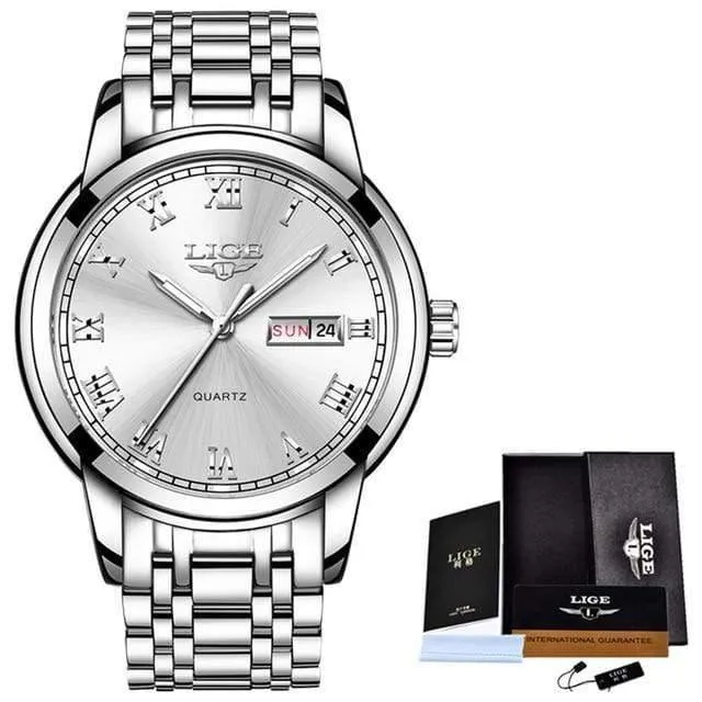 Uhr Männer Mode Sport Quarz Voller Stahl Gold Business Herren Uhren Top Brand Luxus Wasserdichte Uhr Relogio Masculino
