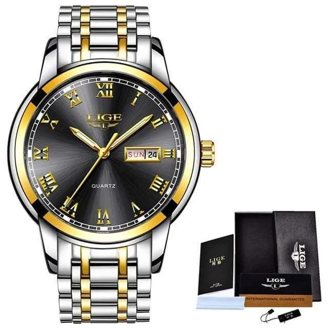 Uhr Männer Mode Sport Quarz Voller Stahl Gold Business Herren Uhren Top Brand Luxus Wasserdichte Uhr Relogio Masculino