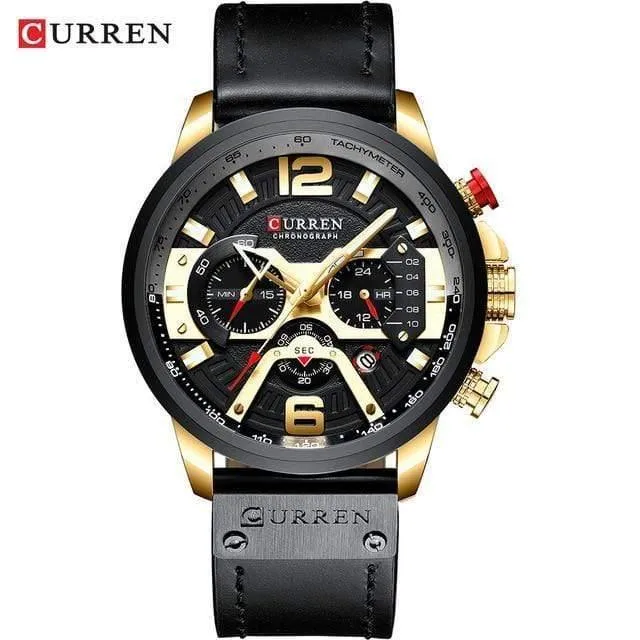 Lässige Sportuhren für Männer, blau, Top-Marke, Luxus, Militär, Lederarmbanduhr, Mann, Uhr, modische Chronographen-Armbanduhr
