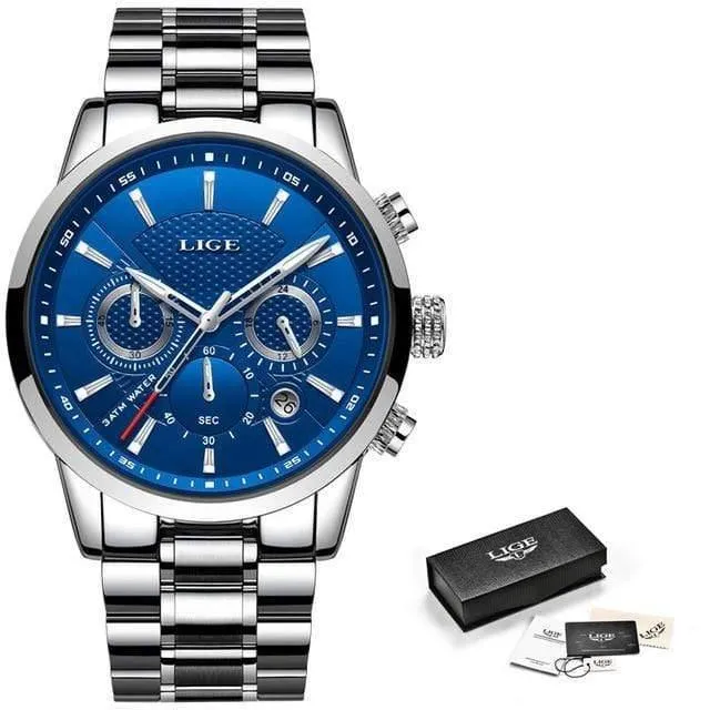 Herrenuhren Top-Marke Luxus Männer Casual Leder Wasserdicht Chronograph Männer Sport Quarzuhr Relogio Masculino