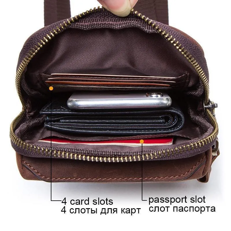 Leder Männer Hüfttasche für Handy Umhängetasche Reisetasche kleine Umhängetaschen Kartenhalter Taschen