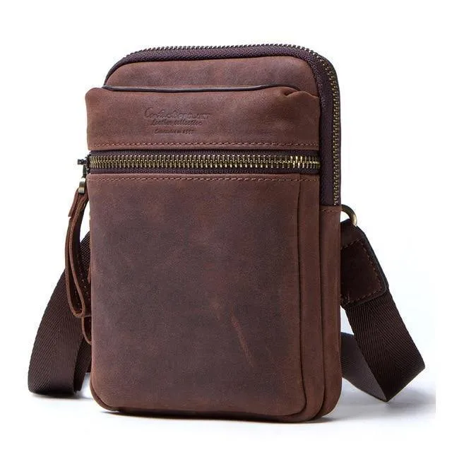 Leder Männer Hüfttasche für Handy Umhängetasche Reisetasche kleine Umhängetaschen Kartenhalter Taschen