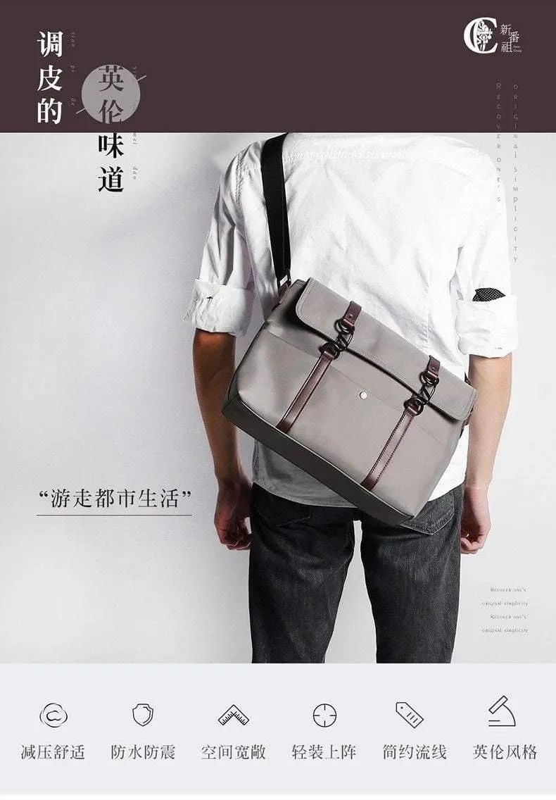 Herren Messenger Bags Canvas Umhängetasche Mode Männer Business Einfarbig Reise Handtasche für 13 Zoll Laptop