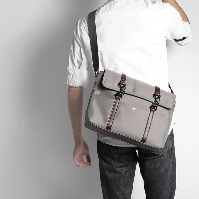 Herren Messenger Bags Canvas Umhängetasche Mode Männer Business Einfarbig Reise Handtasche für 13 Zoll Laptop