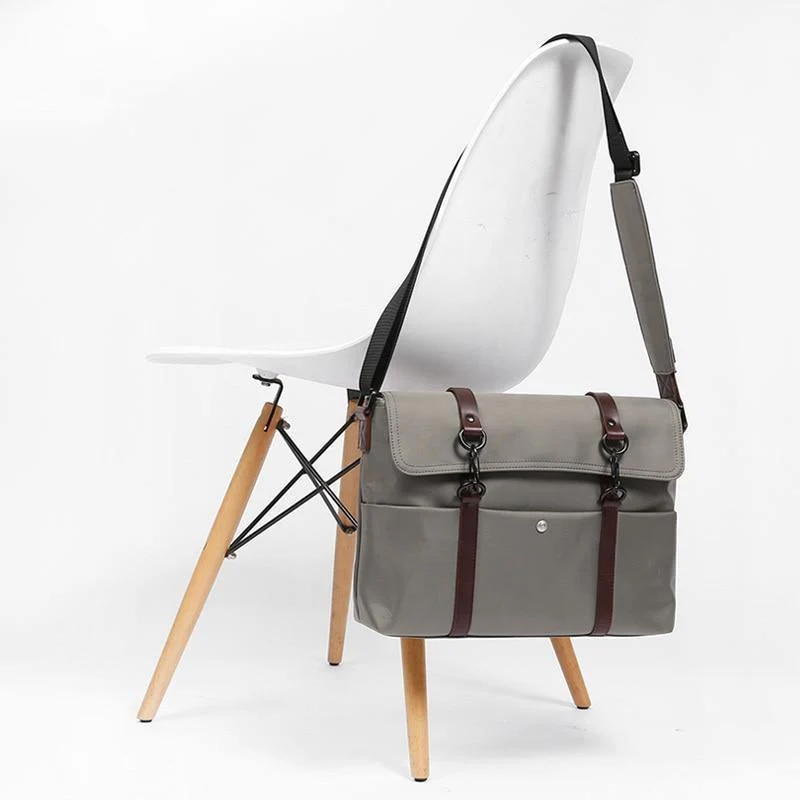 Herren Messenger Bags Canvas Umhängetasche Mode Männer Business Einfarbig Reise Handtasche für 13 Zoll Laptop
