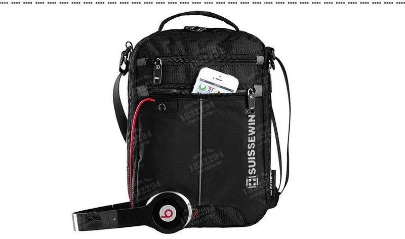 Umhängetasche Kleine Messenger Bag für Tablets und Dokumente Schwarze Herrenhandtasche 11-Zoll-Crossbody-Taschen für Studenten