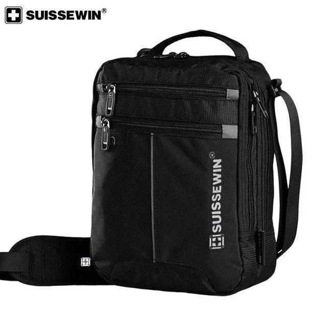 Umhängetasche Kleine Messenger Bag für Tablets und Dokumente Schwarze Herrenhandtasche 11-Zoll-Crossbody-Taschen für Studenten