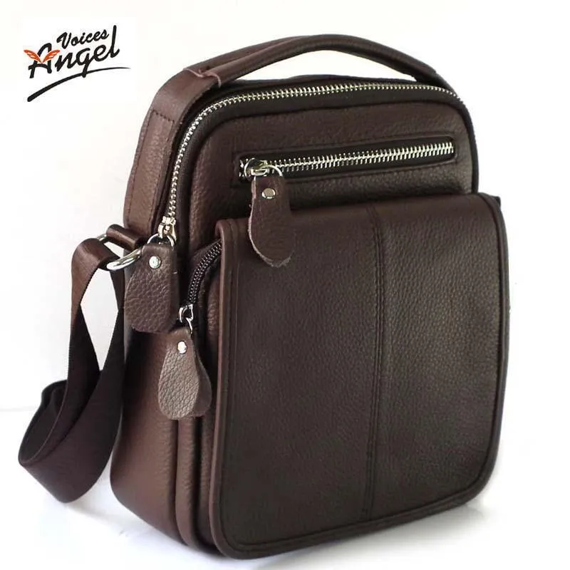 Leder Herren Tasche Rindsleder Schulter Mode Herren Messenger Bags Umhängetaschen Handtaschen Braun Herren Reisetasche