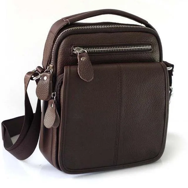 Leder Herren Tasche Rindsleder Schulter Mode Herren Messenger Bags Umhängetaschen Handtaschen Braun Herren Reisetasche
