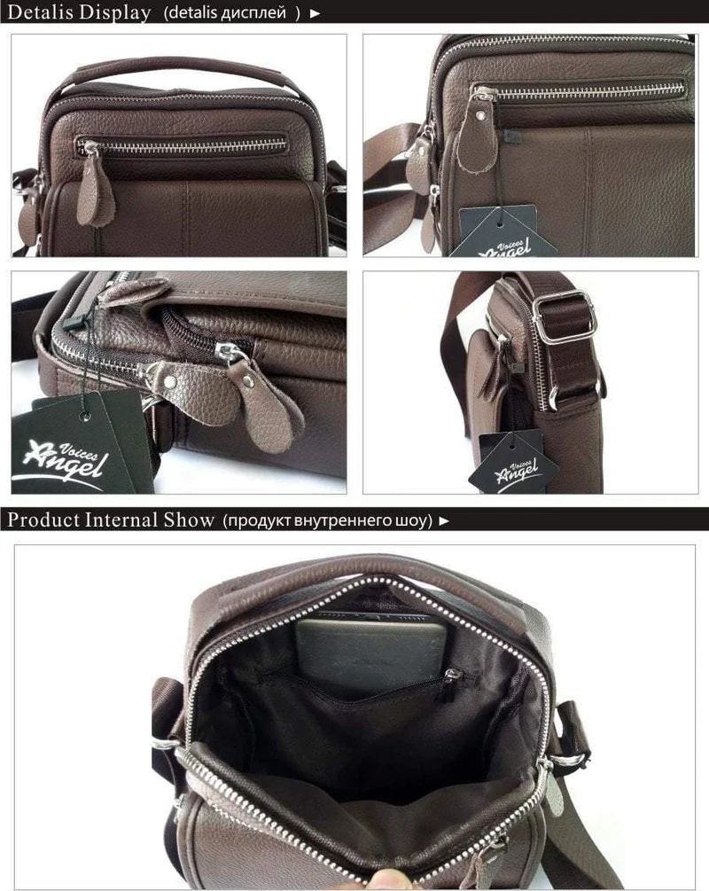 Leder Herren Tasche Rindsleder Schulter Mode Herren Messenger Bags Umhängetaschen Handtaschen Braun Herren Reisetasche