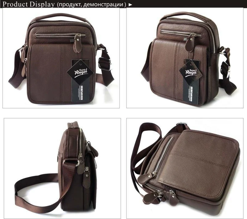 Leder Herren Tasche Rindsleder Schulter Mode Herren Messenger Bags Umhängetaschen Handtaschen Braun Herren Reisetasche