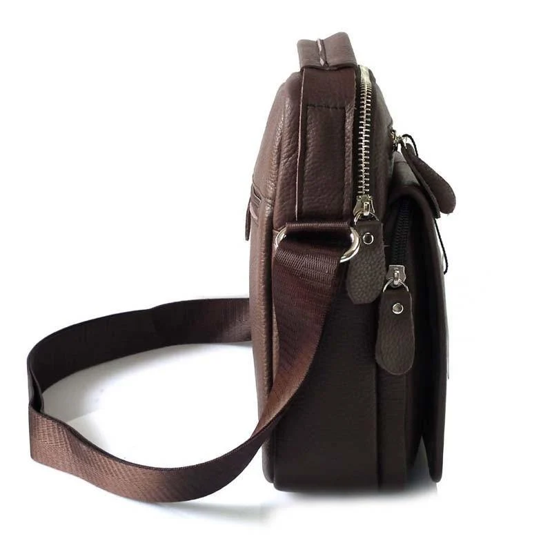 Leder Herren Tasche Rindsleder Schulter Mode Herren Messenger Bags Umhängetaschen Handtaschen Braun Herren Reisetasche