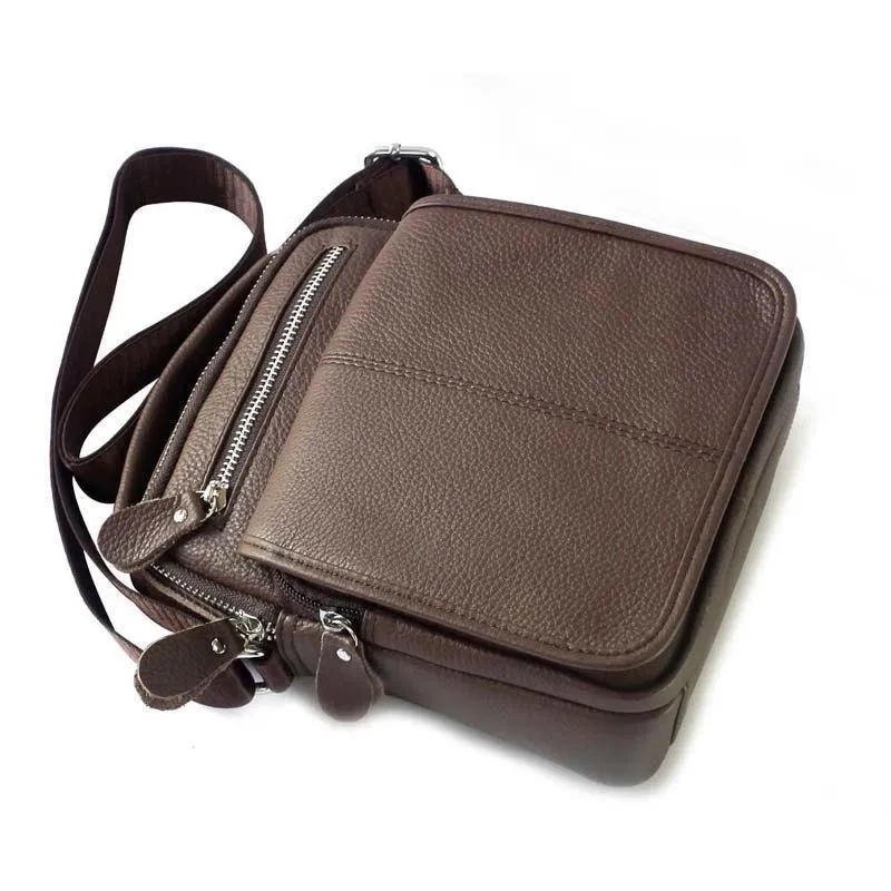 Leder Herren Tasche Rindsleder Schulter Mode Herren Messenger Bags Umhängetaschen Handtaschen Braun Herren Reisetasche