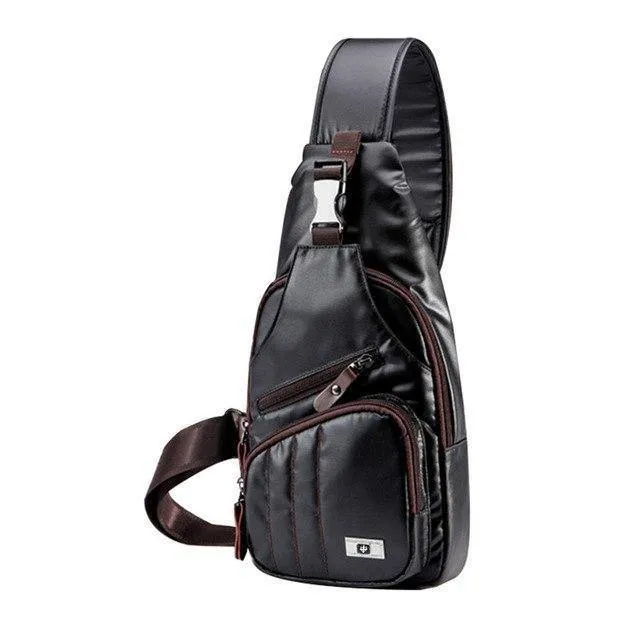 Leder herren Tasche Reise Einzelnen Schulter Messenger Taschen Mehrzweck Brust Pack Casual multifunktionale Bolsas