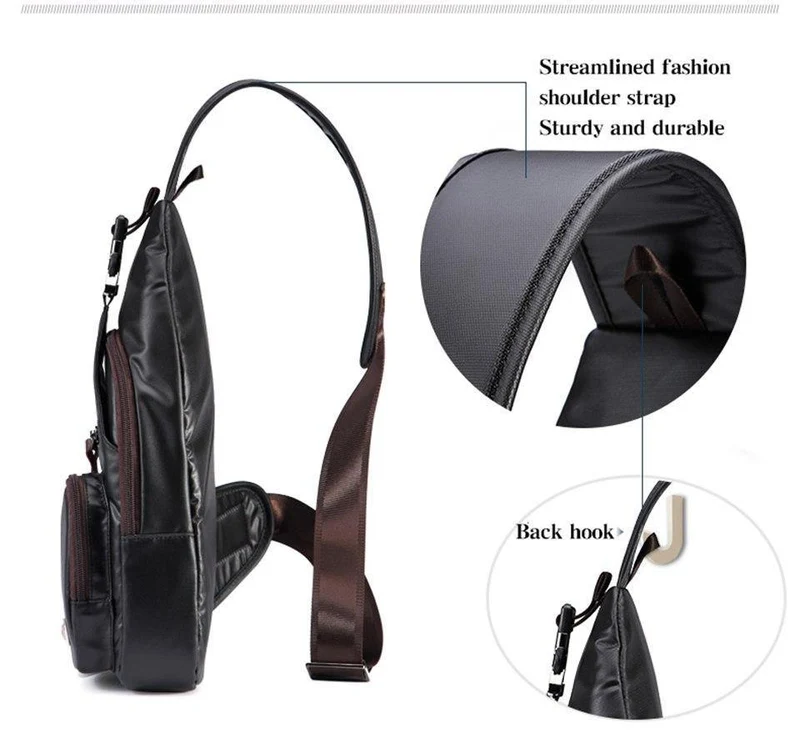 Leder herren Tasche Reise Einzelnen Schulter Messenger Taschen Mehrzweck Brust Pack Casual multifunktionale Bolsas