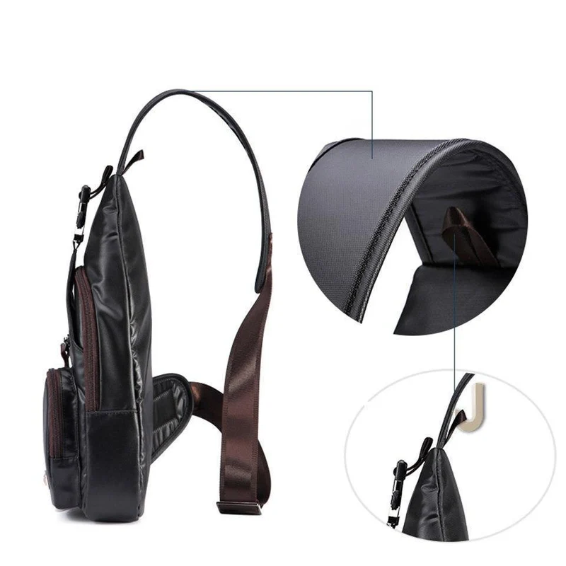 Leder herren Tasche Reise Einzelnen Schulter Messenger Taschen Mehrzweck Brust Pack Casual multifunktionale Bolsas