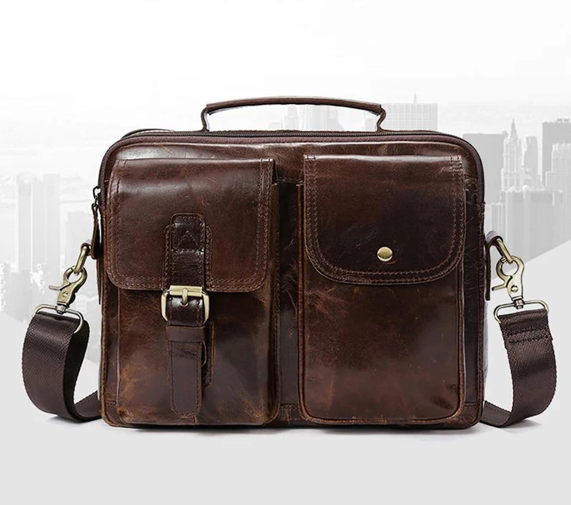 Aktentaschen für Herren aus echtem Leder Herrentaschen Umhängetaschen Freizeittaschen Laptop-Umhängetasche Herren-Umhängetasche Handtaschen
