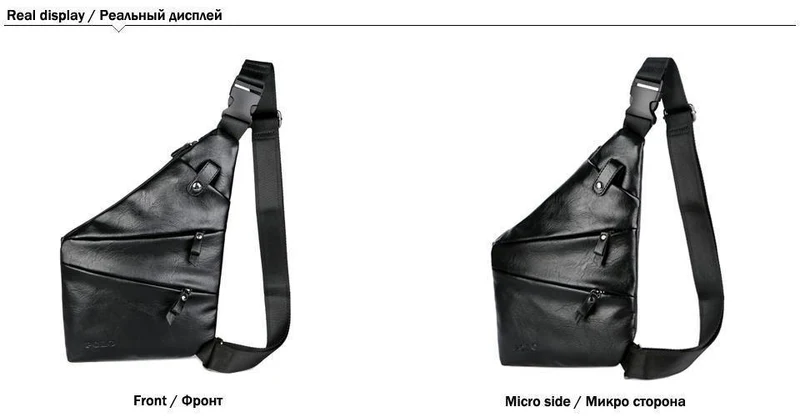 Leder Mann Messenger Bag Marke Schwarz Herrenmode Brusttasche Mit Fronttasche Casual Männer Sling Bag
