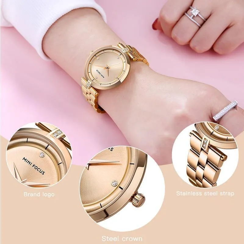 Uhren Frauen Top Marke Luxus Quarzuhr Frauen Mode Uhren Mujer Edelstahl Damen Quarz Armbanduhren