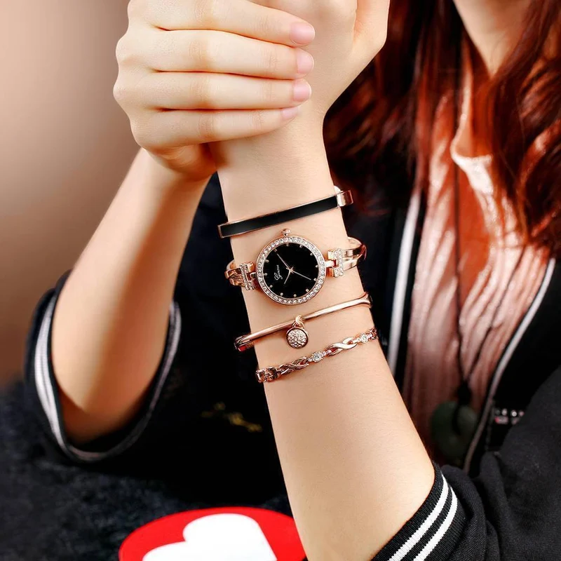 Uhr Frauen Rose Gold Diamant Armbanduhr Luxus Schmuck Damen Female Girl Hour Casual Quarz Armbanduhren