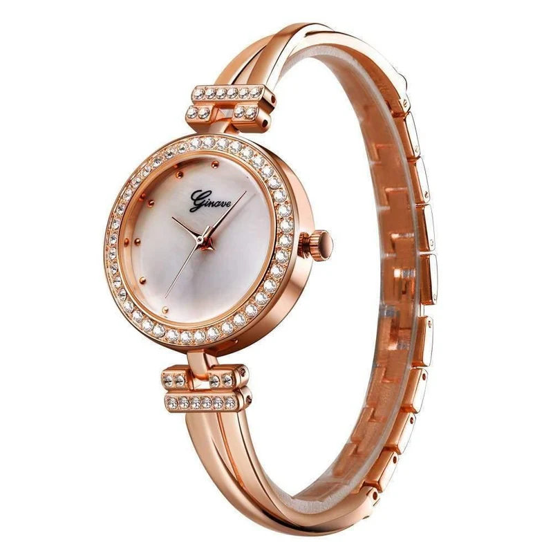 Uhr Frauen Rose Gold Diamant Armbanduhr Luxus Schmuck Damen Female Girl Hour Casual Quarz Armbanduhren