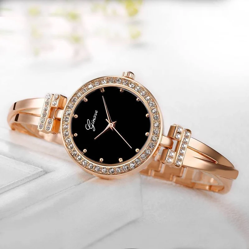 Uhr Frauen Rose Gold Diamant Armbanduhr Luxus Schmuck Damen Female Girl Hour Casual Quarz Armbanduhren