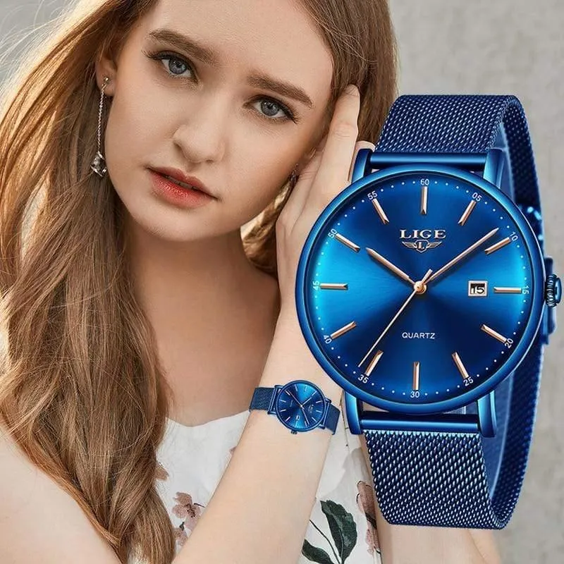Uhr Edelstahl Mesh Gürtel Wasserdichte Uhr Quarz Armbanduhr Frauen uhr Relogio Masculino