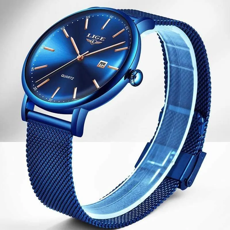 Uhr Edelstahl Mesh Gürtel Wasserdichte Uhr Quarz Armbanduhr Frauen uhr Relogio Masculino