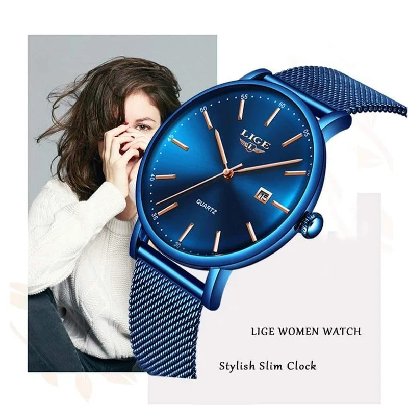 Uhr Edelstahl Mesh Gürtel Wasserdichte Uhr Quarz Armbanduhr Frauen uhr Relogio Masculino
