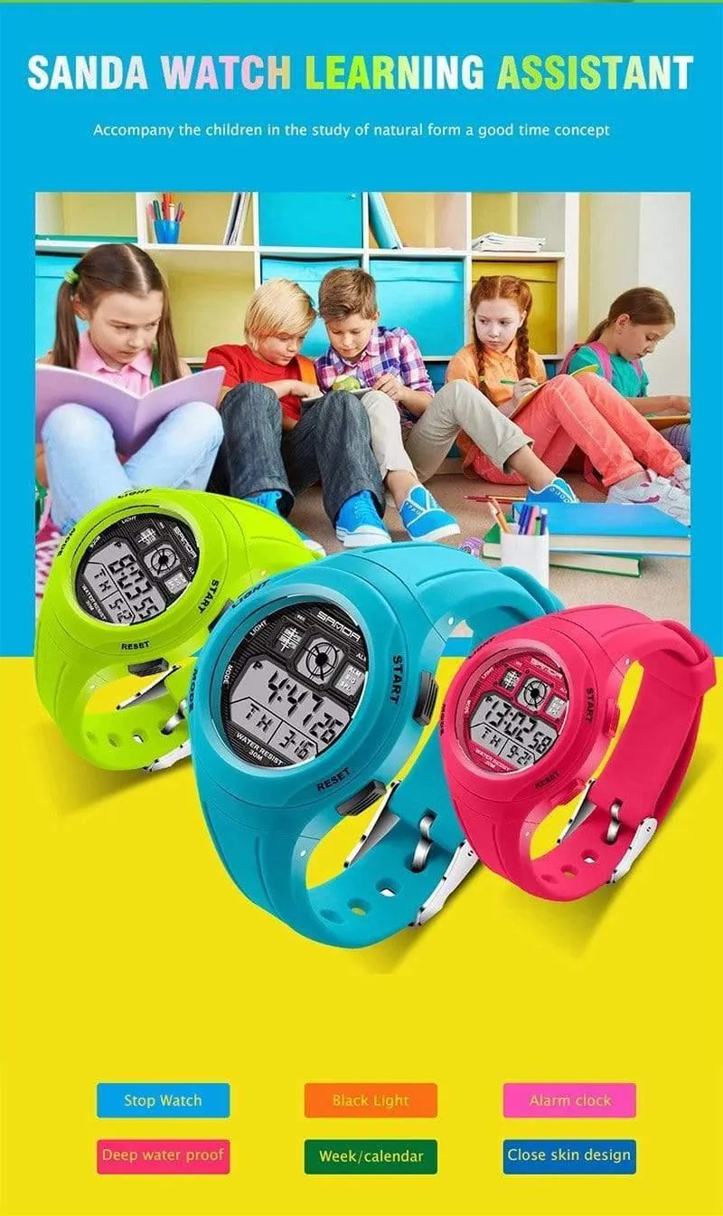 Kinderuhren Kinderuhren Sport Cartoon Casual Digitaluhr Jungen Mädchen LED Smart Multifunktions-Armbanduhren