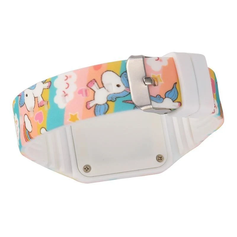 Kinderuhren, niedliche Mädchen-Armbanduhr, Quarz-Analog-Studentenuhr, Einhorn-Uhr für Mädchen, LED-Display-Uhr