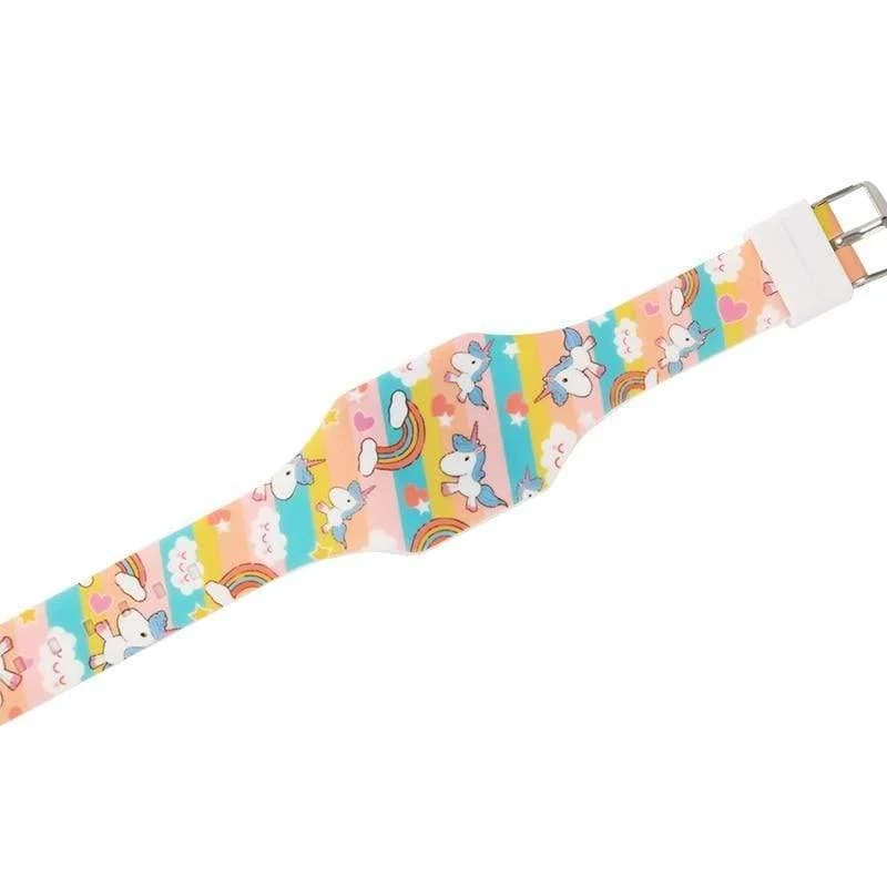 Kinderuhren, niedliche Mädchen-Armbanduhr, Quarz-Analog-Studentenuhr, Einhorn-Uhr für Mädchen, LED-Display-Uhr