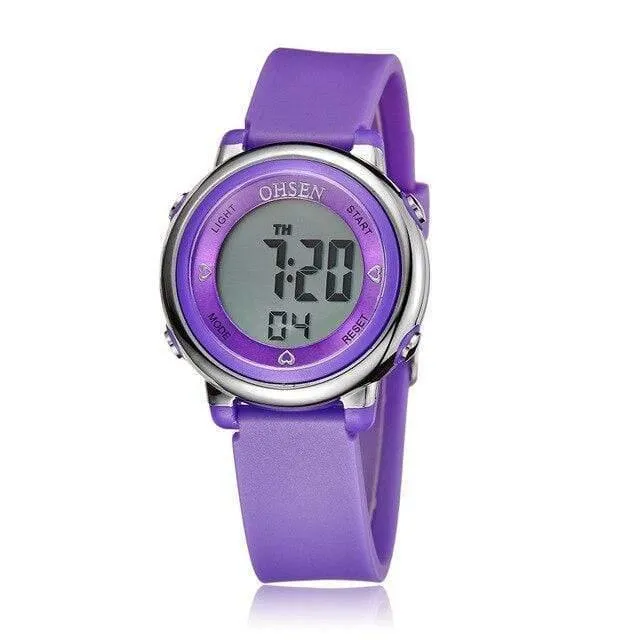 Digitale Sport-Jungenuhren für Mädchen, blaue Kinderuhr, wasserdicht, LED-Alarm, Studentenuhr, relogio infantil