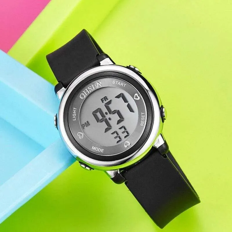 Digitale Sport-Jungenuhren für Mädchen, blaue Kinderuhr, wasserdicht, LED-Alarm, Studentenuhr, relogio infantil