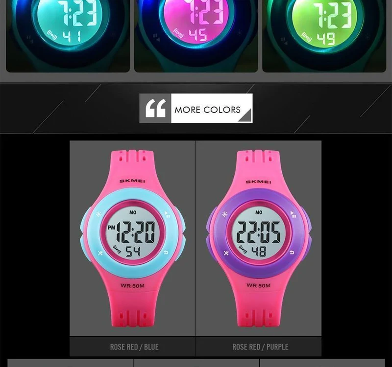 Wasserdichte Kinderuhr Jungen Mädchen LED Digital Sportuhren Kunststoff Kinder Alarm Datum Beiläufige Uhr Wählen Geschenk für Kind