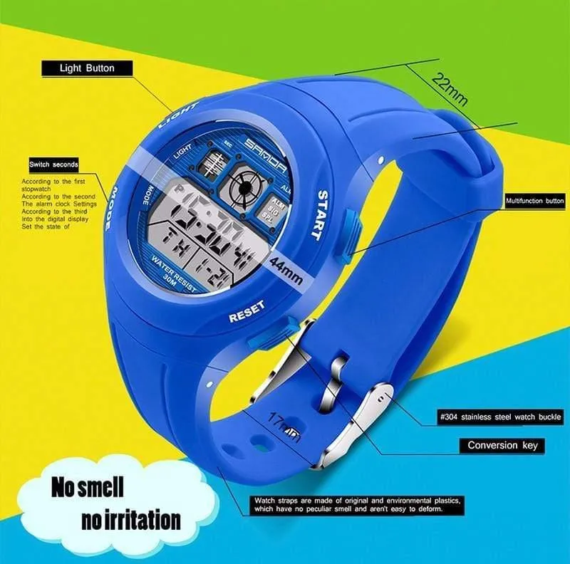 Kinderuhren LED Digital Multifunktionale Wasserdichte Armbanduhren Outdoor Sportuhren für Kinder Jungen Mädchen #331
