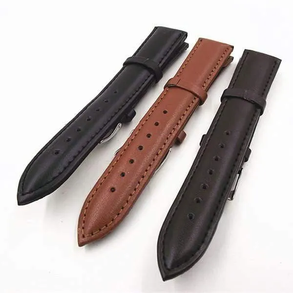 3 Teile/los Hohe qualität 18 MM echtes leder uhrenarmband uhrenarmband uhr teile-schwarz, braun, kaffee farbe-0201204
