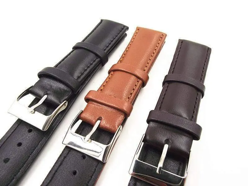 3 Teile/los Hohe qualität 18 MM echtes leder uhrenarmband uhrenarmband uhr teile-schwarz, braun, kaffee farbe-0201204