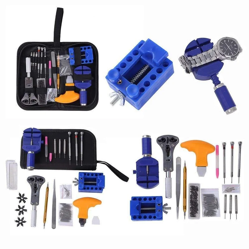 144Pcs Uhrwerkzeuge Uhröffner Repair Tool Kit Uhr Repair Tool Kit Fallöffner Link Uhr Pin Remover Set Federstab Fabrik