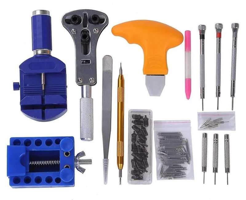 144Pcs Uhrwerkzeuge Uhröffner Repair Tool Kit Uhr Repair Tool Kit Fallöffner Link Uhr Pin Remover Set Federstab Fabrik
