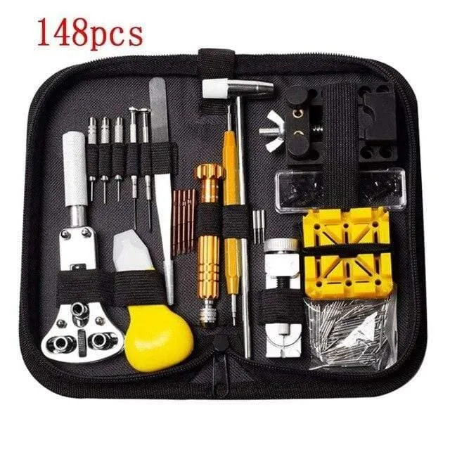 144-teiliges Uhr-Reparatur-Werkzeug-Set, Uhr-Werkzeug-Set, Entferner, Schraubendreher-Set, Uhrmacher-Werkzeug