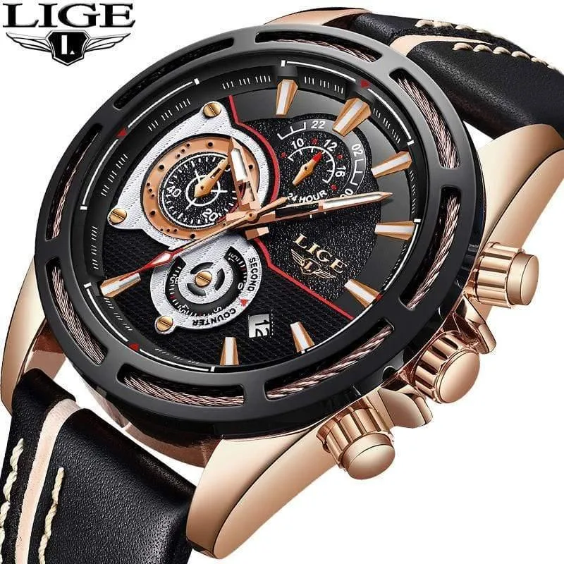 Herren Uhren Top Brand Luxus Quarz Uhr Männer Kalender Leder Militärische Wasserdichte Sport Armbanduhr Relogio Masculino