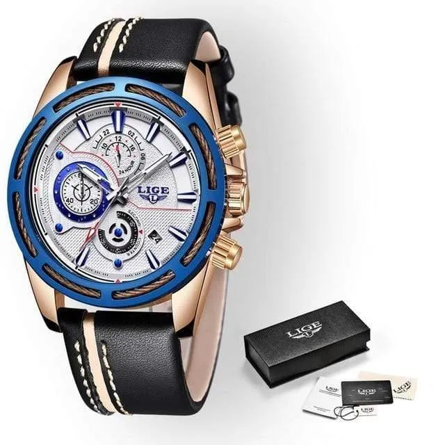 Herren Uhren Top Brand Luxus Quarz Uhr Männer Kalender Leder Militärische Wasserdichte Sport Armbanduhr Relogio Masculino