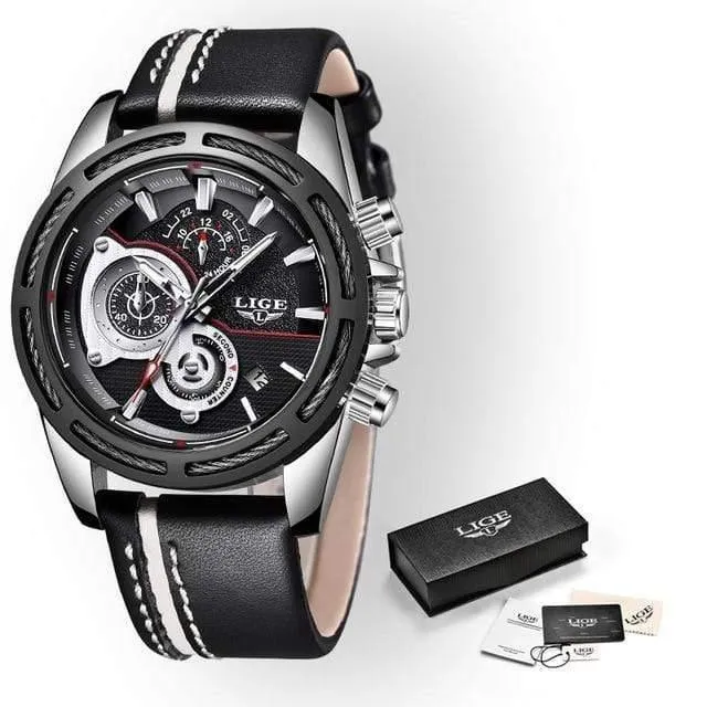 Herren Uhren Top Brand Luxus Quarz Uhr Männer Kalender Leder Militärische Wasserdichte Sport Armbanduhr Relogio Masculino