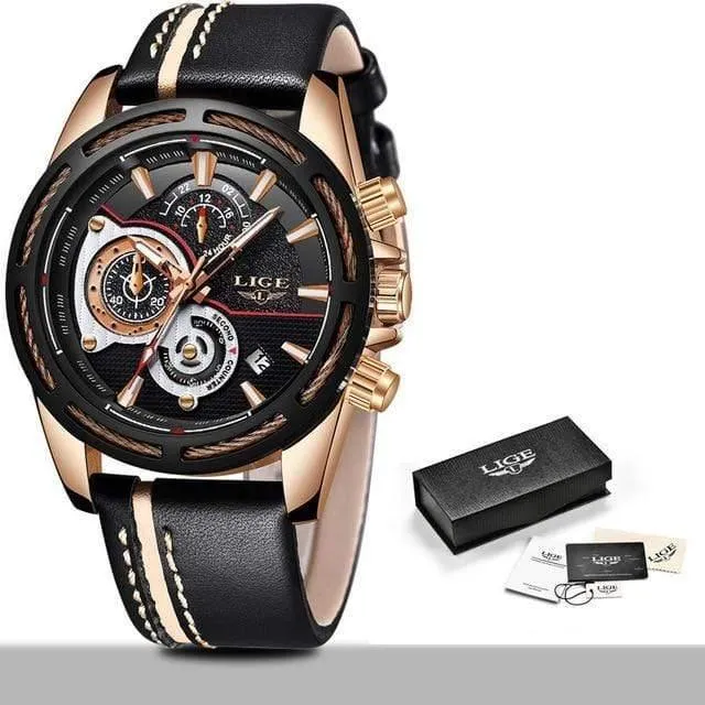 Herren Uhren Top Brand Luxus Quarz Uhr Männer Kalender Leder Militärische Wasserdichte Sport Armbanduhr Relogio Masculino