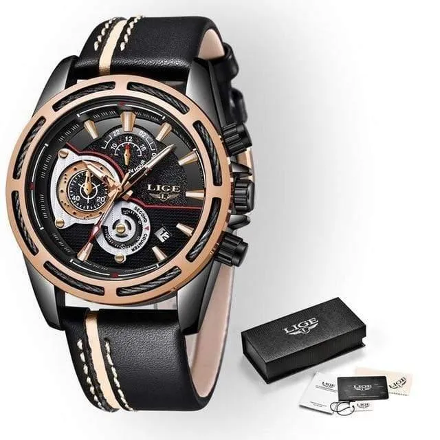 Herren Uhren Top Brand Luxus Quarz Uhr Männer Kalender Leder Militärische Wasserdichte Sport Armbanduhr Relogio Masculino
