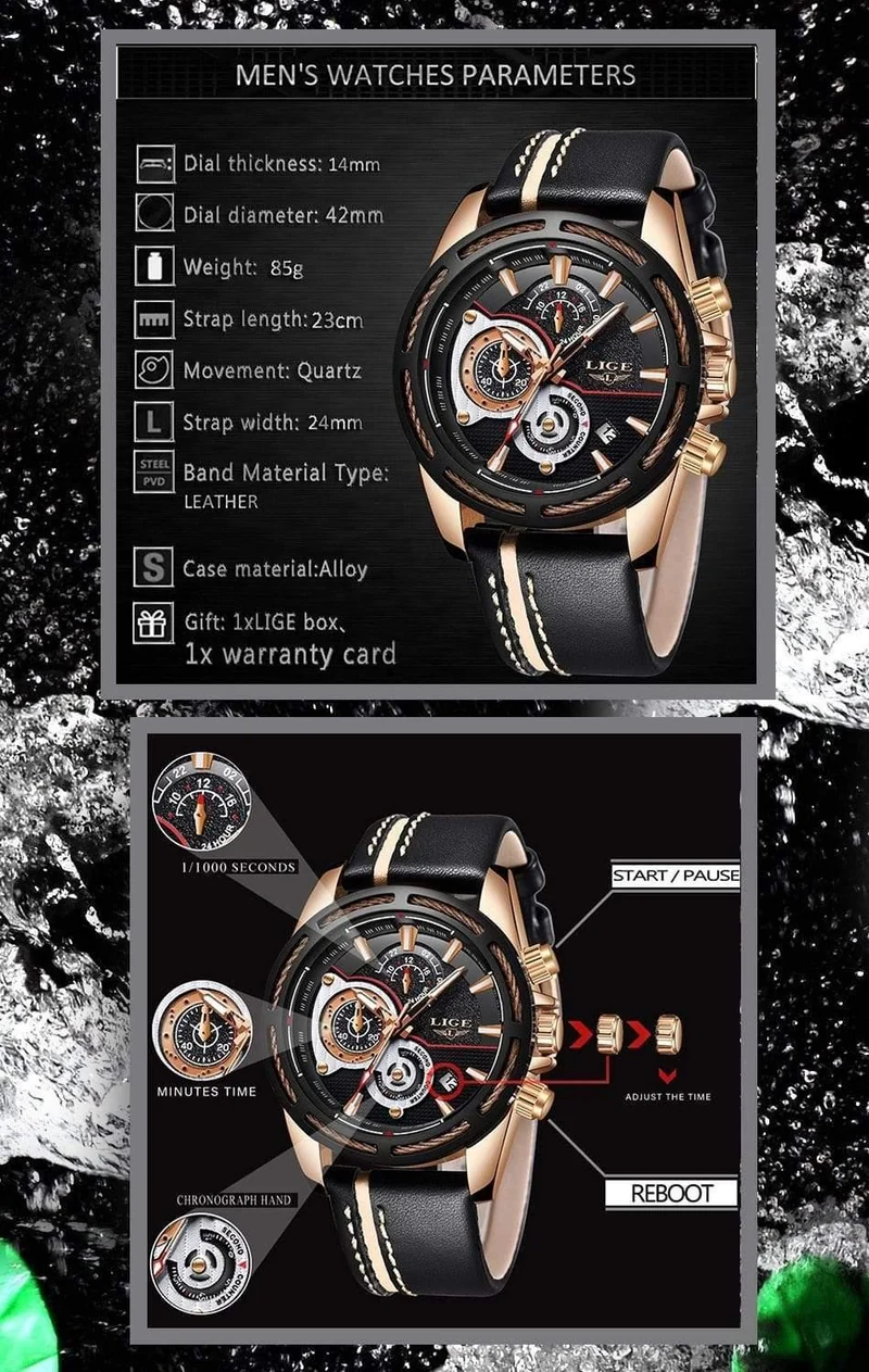 Herren Uhren Top Brand Luxus Quarz Uhr Männer Kalender Leder Militärische Wasserdichte Sport Armbanduhr Relogio Masculino