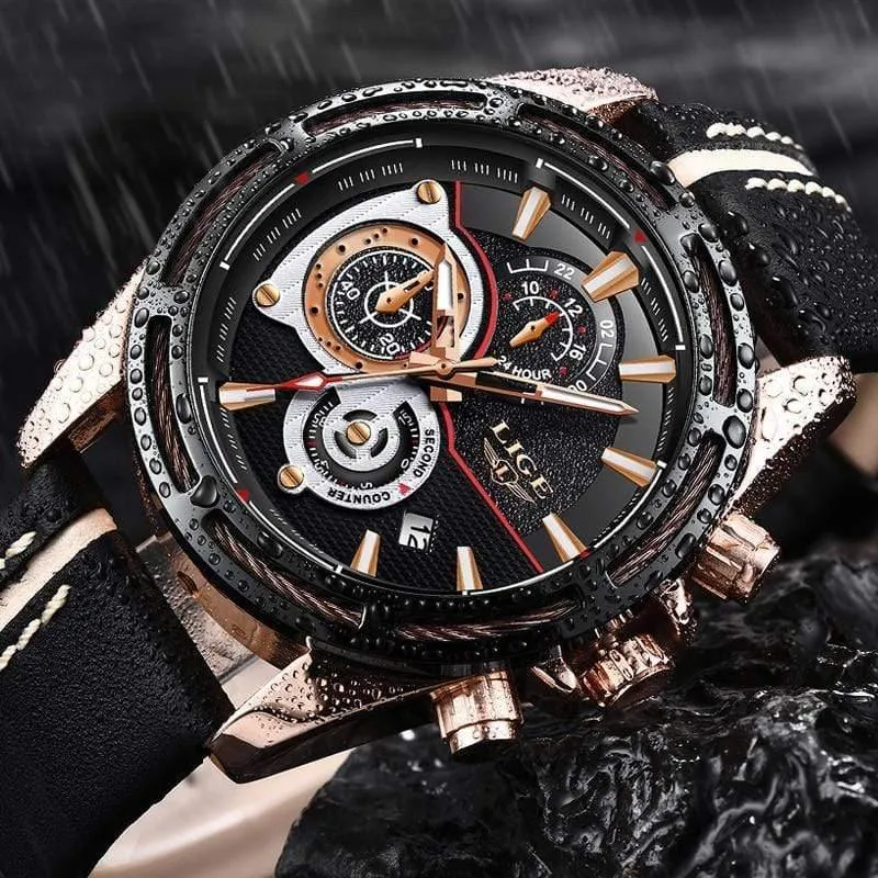 Herren Uhren Top Brand Luxus Quarz Uhr Männer Kalender Leder Militärische Wasserdichte Sport Armbanduhr Relogio Masculino