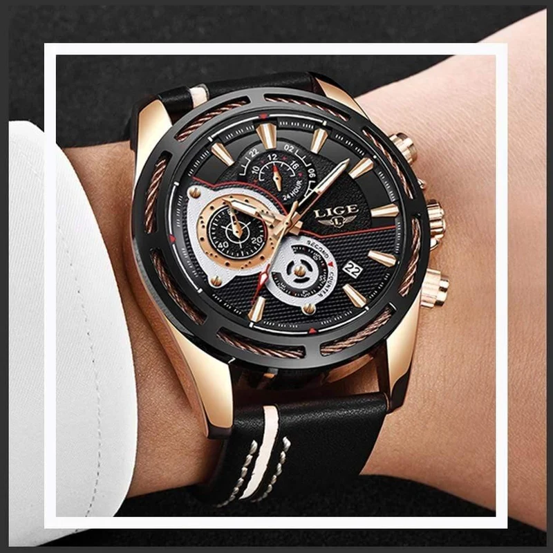 Herren Uhren Top Brand Luxus Quarz Uhr Männer Kalender Leder Militärische Wasserdichte Sport Armbanduhr Relogio Masculino