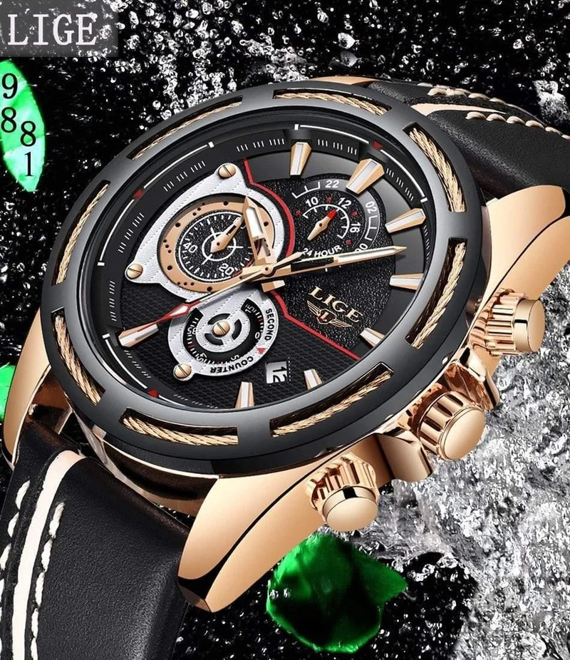 Herren Uhren Top Brand Luxus Quarz Uhr Männer Kalender Leder Militärische Wasserdichte Sport Armbanduhr Relogio Masculino